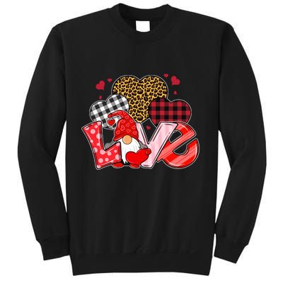 Love Gnome Leopard Checkered Pattern Sweatshirt