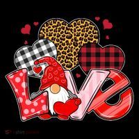 Love Gnome Leopard Checkered Pattern Sweatshirt