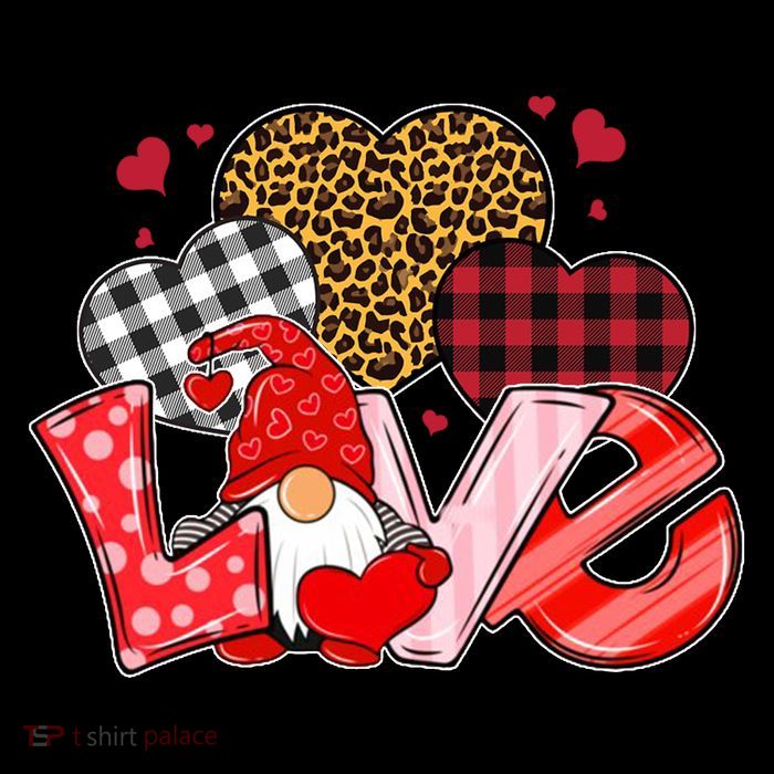 Love Gnome Leopard Checkered Pattern Sweatshirt