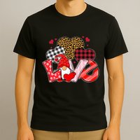 Love Gnome Leopard Checkered Pattern T-Shirt