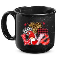 Love Gnome Leopard Checkered Pattern 15oz Campfire Ceramic Mug