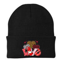 Love Gnome Leopard Checkered Pattern Beanie