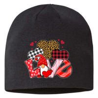 Love Gnome Leopard Checkered Pattern Sustainable Beanie