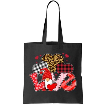 Love Gnome Leopard Checkered Pattern Tote Bag