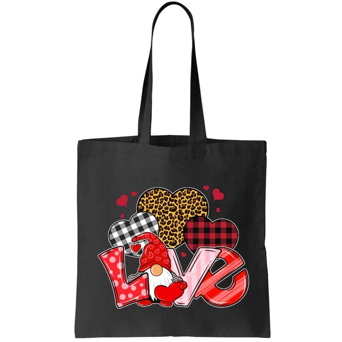 Love Gnome Leopard Checkered Pattern Bag