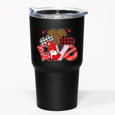 Love Gnome Leopard Checkered Pattern Tumbler