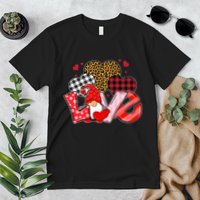 Love Gnome Leopard Checkered Pattern Premium T-Shirt