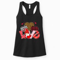Love Gnome Leopard Checkered Pattern Womens Tank Top