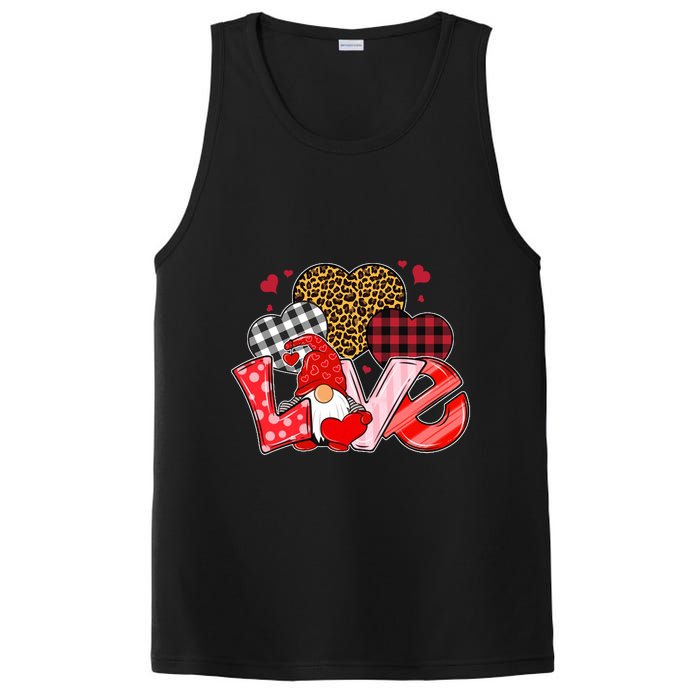 Love Gnome Leopard Checkered Pattern PosiCharge Competitor Tank