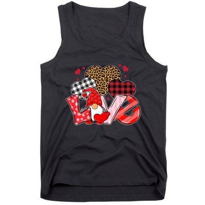 Love Gnome Leopard Checkered Pattern Tank Top