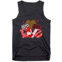 Love Gnome Leopard Checkered Pattern Tank Top