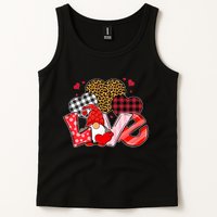 Love Gnome Leopard Checkered Pattern Tank Top