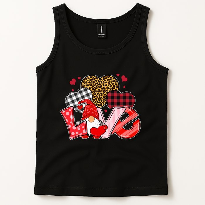 Love Gnome Leopard Checkered Pattern Tank Top