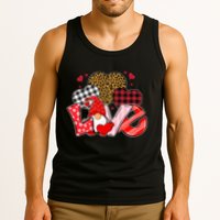 Love Gnome Leopard Checkered Pattern Tank Top