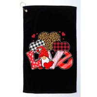 Love Gnome Leopard Checkered Pattern Golf Towel