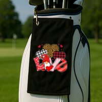 Love Gnome Leopard Checkered Pattern Golf Towel
