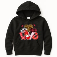 Love Gnome Leopard Checkered Pattern Kids Hoodie