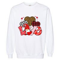 Love Gnome Leopard Checkered Pattern Garment-Dyed Sweatshirt