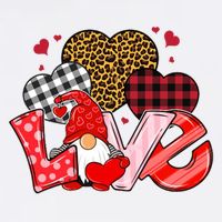 Love Gnome Leopard Checkered Pattern Garment-Dyed Sweatshirt