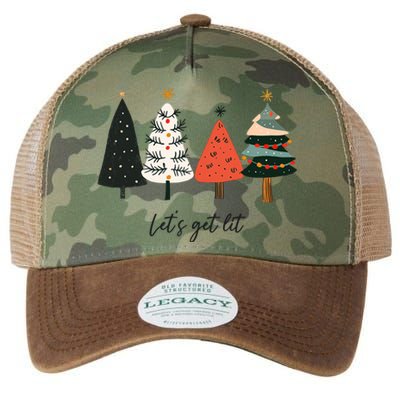 LetS Get Lit Boho Xmas Christmas Tree Great Gift Legacy Tie Dye Trucker Hat