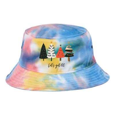 LetS Get Lit Boho Xmas Christmas Tree Great Gift Tie Dye Newport Bucket Hat