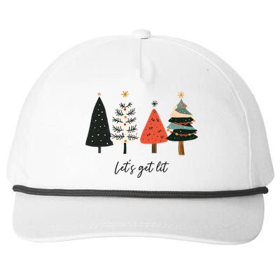 LetS Get Lit Boho Xmas Christmas Tree Great Gift Snapback Five-Panel Rope Hat