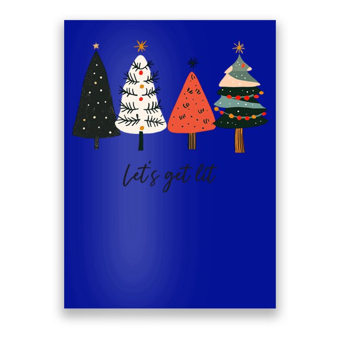 LetS Get Lit Boho Xmas Christmas Tree Great Gift Poster