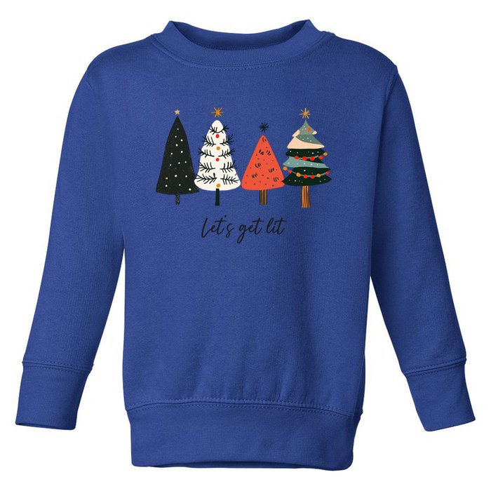 LetS Get Lit Boho Xmas Christmas Tree Great Gift Toddler Sweatshirt