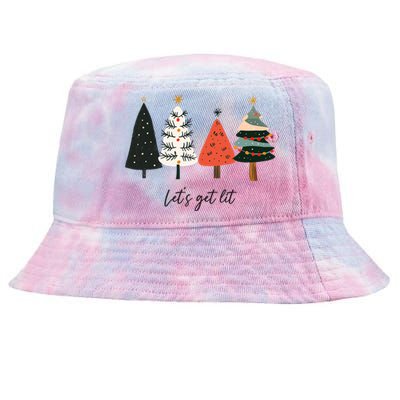 LetS Get Lit Boho Xmas Christmas Tree Great Gift Tie-Dyed Bucket Hat