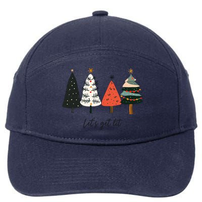 LetS Get Lit Boho Xmas Christmas Tree Great Gift 7-Panel Snapback Hat