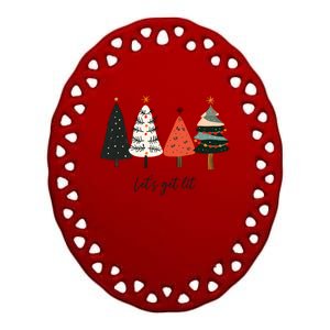 LetS Get Lit Boho Xmas Christmas Tree Great Gift Ceramic Oval Ornament