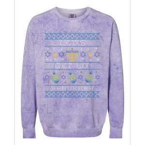 LetS Get Lit Hanukkah Ugly Christmas Hanukkah Gift Colorblast Crewneck Sweatshirt