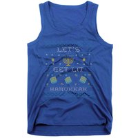 LetS Get Lit Hanukkah Ugly Christmas Hanukkah Gift Tank Top