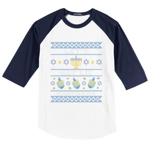 LetS Get Lit Hanukkah Ugly Christmas Hanukkah Gift Baseball Sleeve Shirt