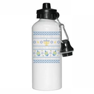 LetS Get Lit Hanukkah Ugly Christmas Hanukkah Gift Aluminum Water Bottle