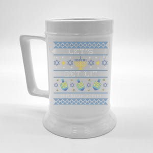 LetS Get Lit Hanukkah Ugly Christmas Hanukkah Gift Beer Stein