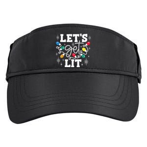 Lets Get Lit Drinking Santa Hat Christmas Lights Funny Adult Drive Performance Visor