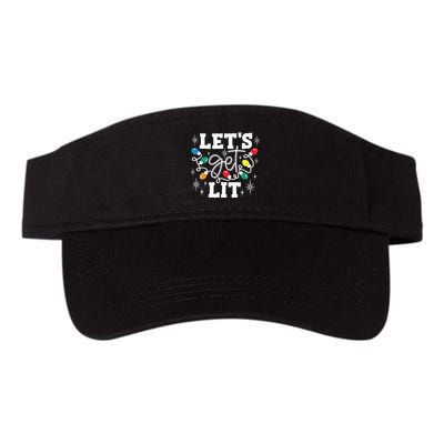 Lets Get Lit Drinking Santa Hat Christmas Lights Funny Visor
