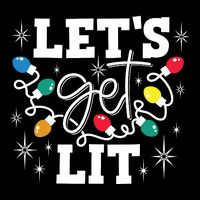 Lets Get Lit Drinking Santa Hat Christmas Lights Funny Wool Snapback Cap