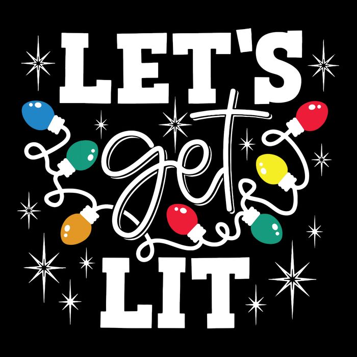 Lets Get Lit Drinking Santa Hat Christmas Lights Funny Zip Tote Bag