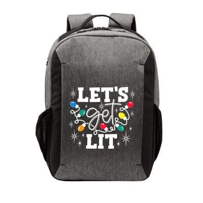 Lets Get Lit Drinking Santa Hat Christmas Lights Funny Vector Backpack