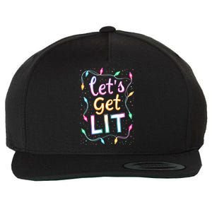 LetS Get Lit Christmas Lights Festive Party Design Gift Wool Snapback Cap