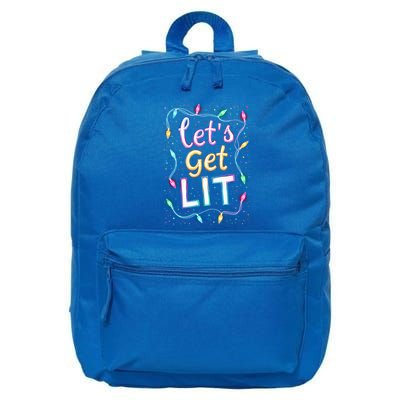LetS Get Lit Christmas Lights Festive Party Design Gift 16 in Basic Backpack