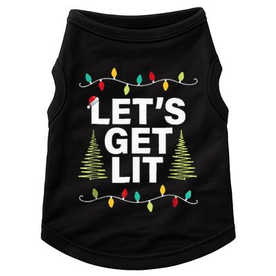 Let's Get Lit Funny Christmas Drinking Xmas Lights Doggie Tank