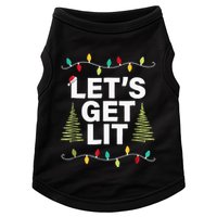 Let's Get Lit Funny Christmas Drinking Xmas Lights Doggie Tank