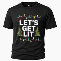 Let's Get Lit Funny Christmas Drinking Xmas Lights Performance Shirt
