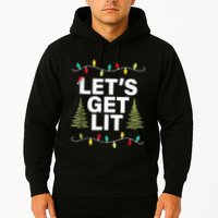 Let's Get Lit Funny Christmas Drinking Xmas Lights Hoodie