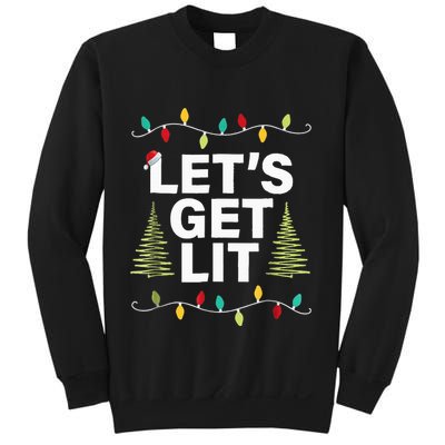 Let's Get Lit Funny Christmas Drinking Xmas Lights Sweatshirt