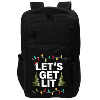 Let's Get Lit Funny Christmas Drinking Xmas Lights Impact Tech Backpack
