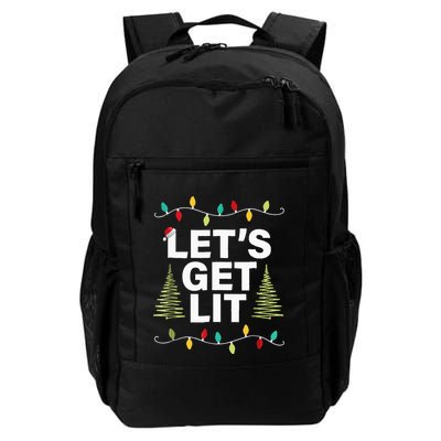 Let's Get Lit Funny Christmas Drinking Xmas Lights Backpack